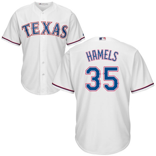 Rangers #35 Cole Hamels White Cool Base Stitched Youth MLB Jersey - Click Image to Close
